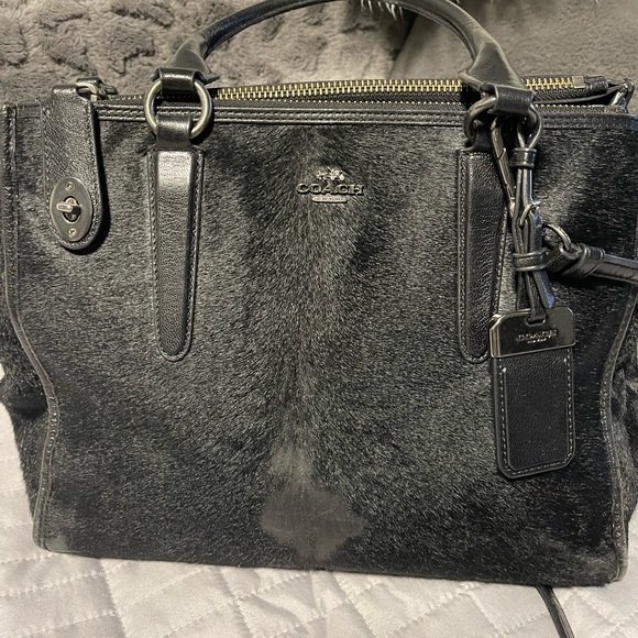 ****Authentic*** Coach Rabbit or Racoon Fur Hand Bag - Picture 2 of 10